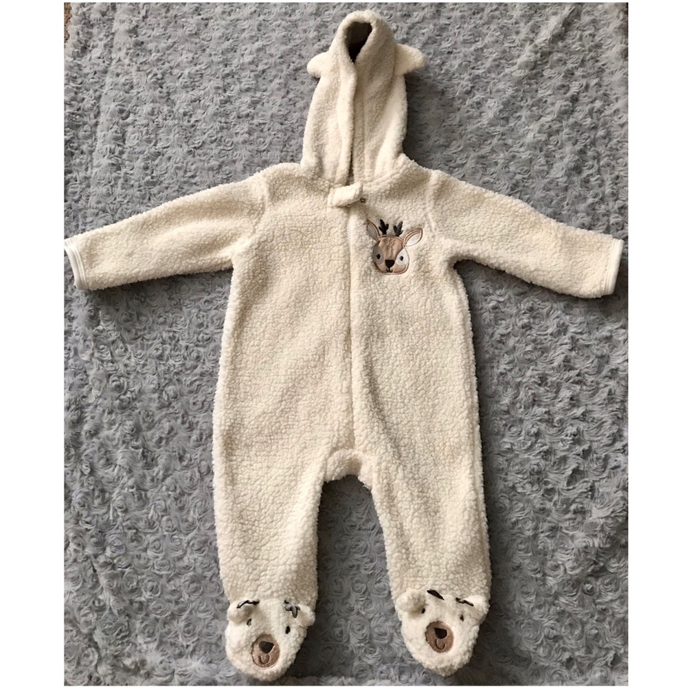 Baby Ultra-Soft Plush Hooded Jumpsuit